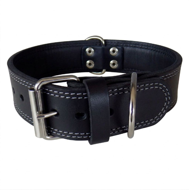 Obojok kožený 4cm - čierny