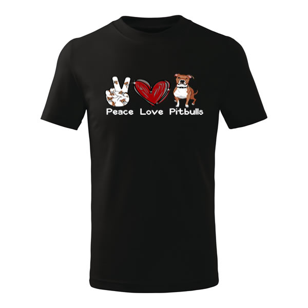 Detské tričko - Peace Love Pitbulls